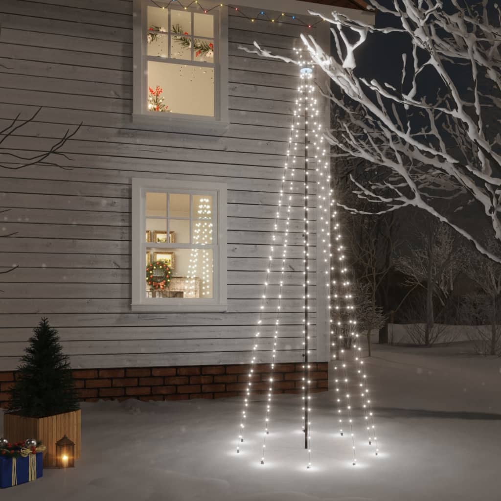 LED-Weihnachtsbaum mit Erdnägeln Kaltweiß 310 LEDs 300 cm