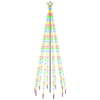 LED-Weihnachtsbaum mit Erdnägeln Mehrfarbig 310 LEDs 300 cm