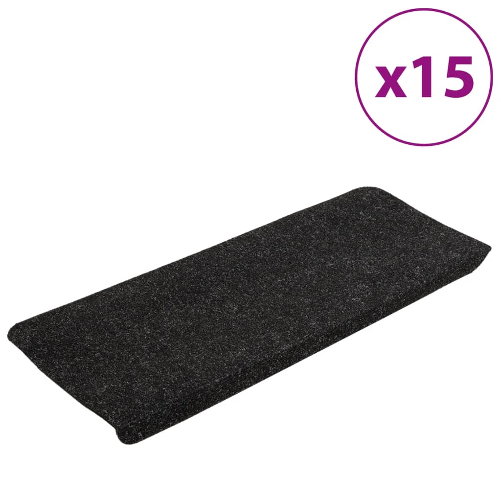 Stufenmatten Selbstklebend 15 Stk. 65x24,5x3,5 cm Anthrazit