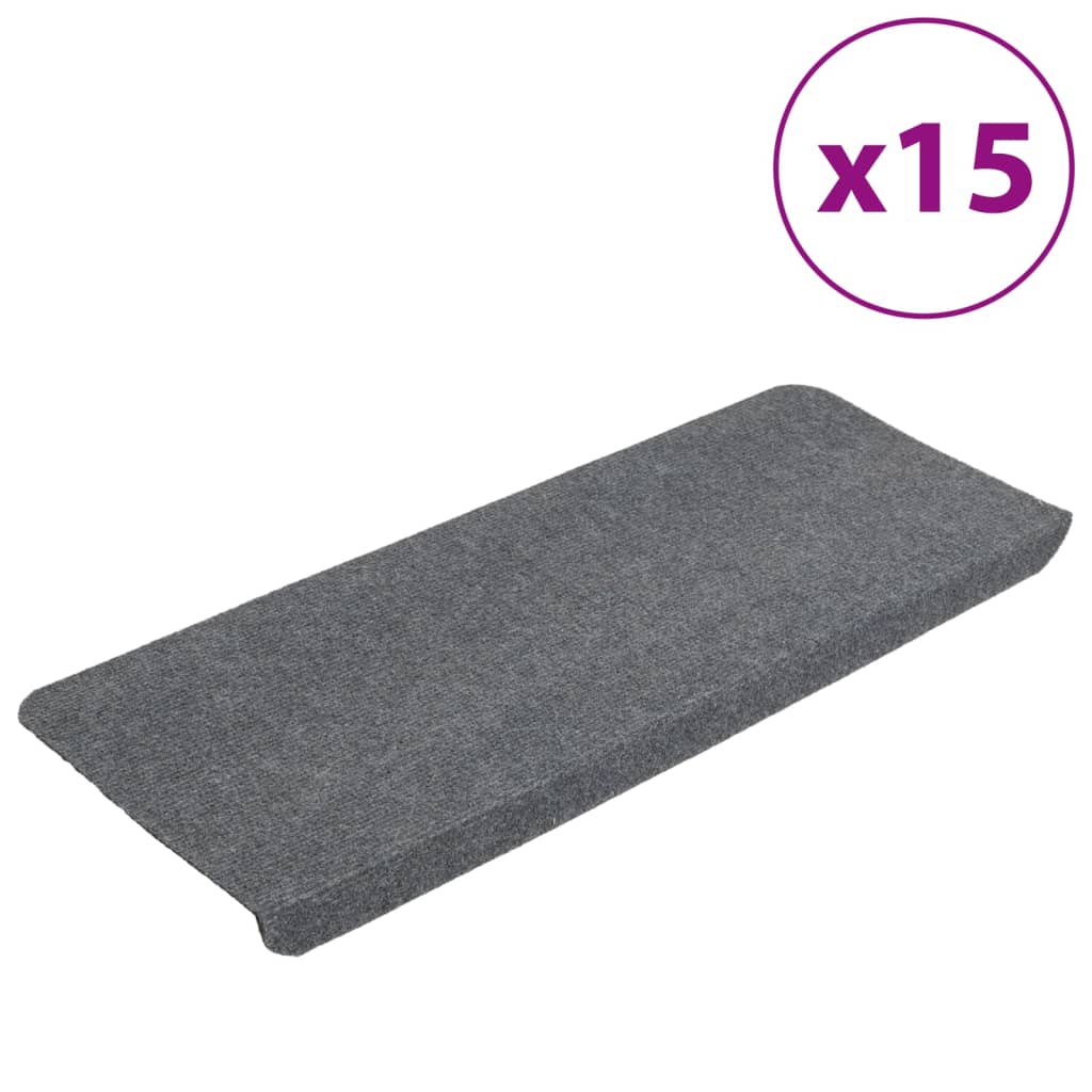 Stufenmatten Selbstklebend 15 Stk. 65x24,5x3,5 cm Grau