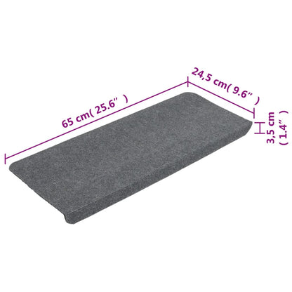 Stufenmatten Selbstklebend 15 Stk. 65x24,5x3,5 cm Grau