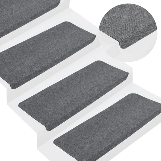 Stufenmatten Selbstklebend 15 Stk. 65x24,5x3,5 cm Grau