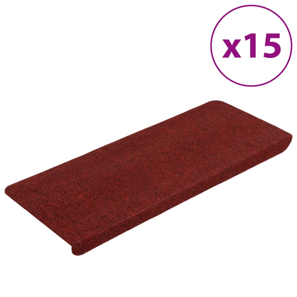 Stufenmatten Selbstklebend 15 Stk. 65x24,5x3,5 cm Rot