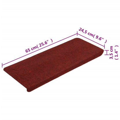 Stufenmatten Selbstklebend 15 Stk. 65x24,5x3,5 cm Rot