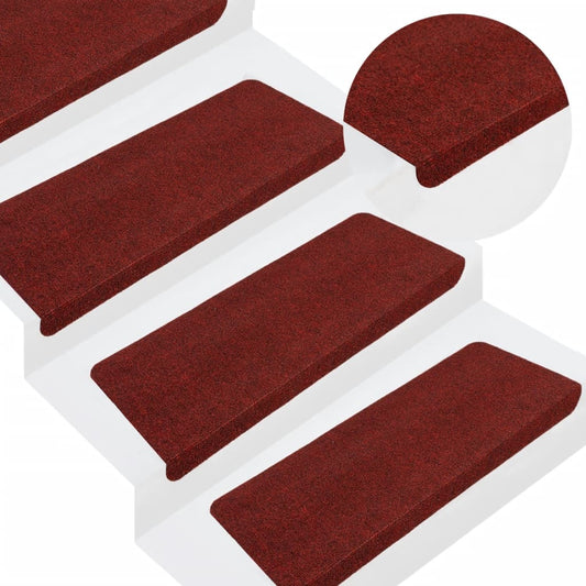 Stufenmatten Selbstklebend 15 Stk. 65x24,5x3,5 cm Rot