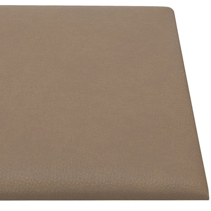 Wandpaneele 12 Stk. Cappuccino-Braun 30x15cm Kunstleder 0,54 m²