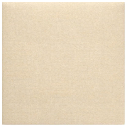 Wandpaneele 12 Stk. Creme 30x30 cm Stoff 1,08 m²