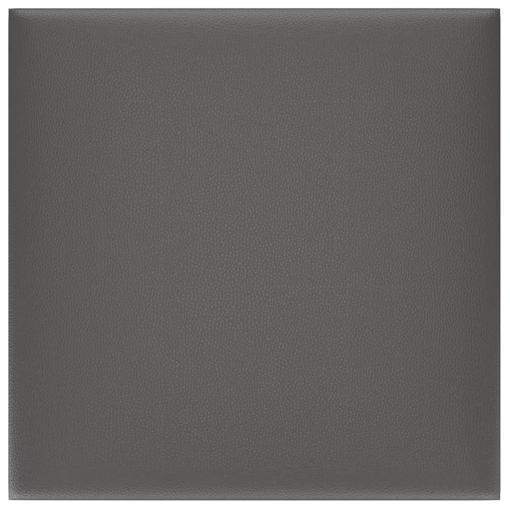 Wandpaneele 12 Stk. Grau 30x30 cm Kunstleder 1,08 m²