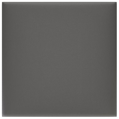 Wandpaneele 12 Stk. Grau 30x30 cm Kunstleder 1,08 m²