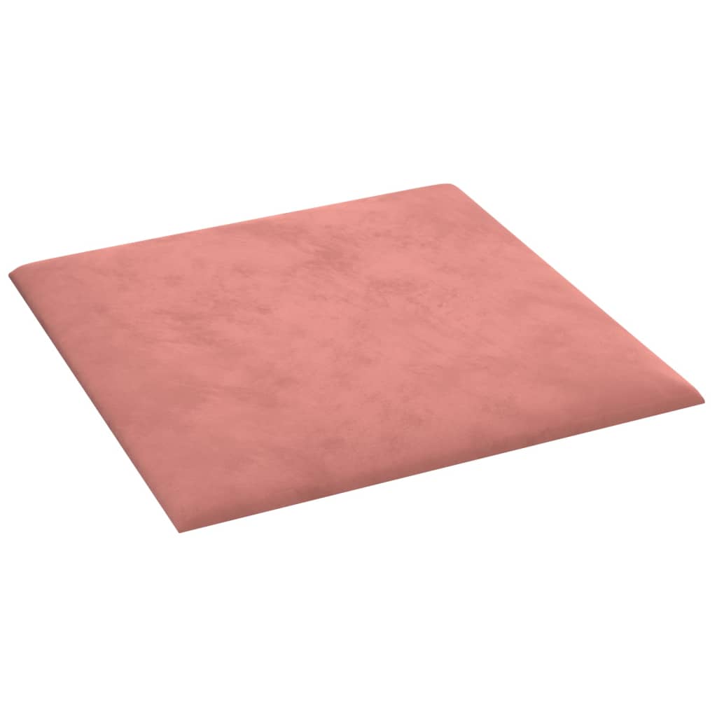 Wandpaneele 12 Stk. Rosa 30x30 cm Samt 1,08 m²