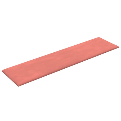 Wandpaneele 12 Stk. Rosa 60x15 cm Samt 1,08 m²