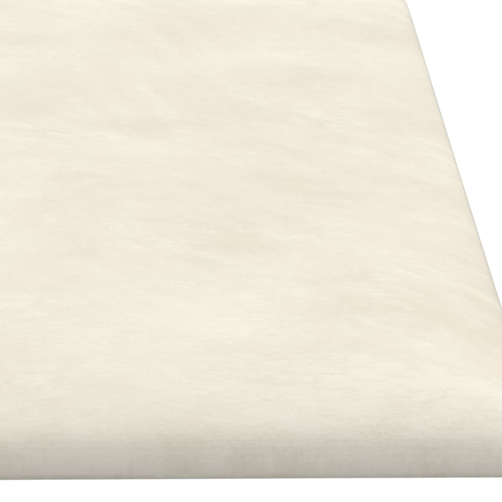 Wandpaneele 12 Stk. Creme 60x15 cm Samt 1,08 m²