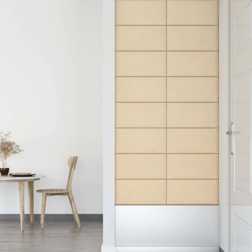 Wandpaneele 12 Stk. Creme 60x30 cm Stoff 2,16 m²