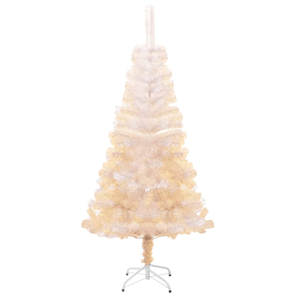 Künstlicher Weihnachtsbaum Schillernde Spitzen Weiß 120 cm PVC