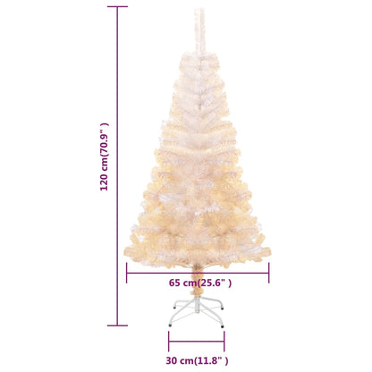 Künstlicher Weihnachtsbaum Schillernde Spitzen Weiß 120 cm PVC