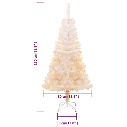 Künstlicher Weihnachtsbaum Schillernde Spitzen Weiß 150 cm PVC