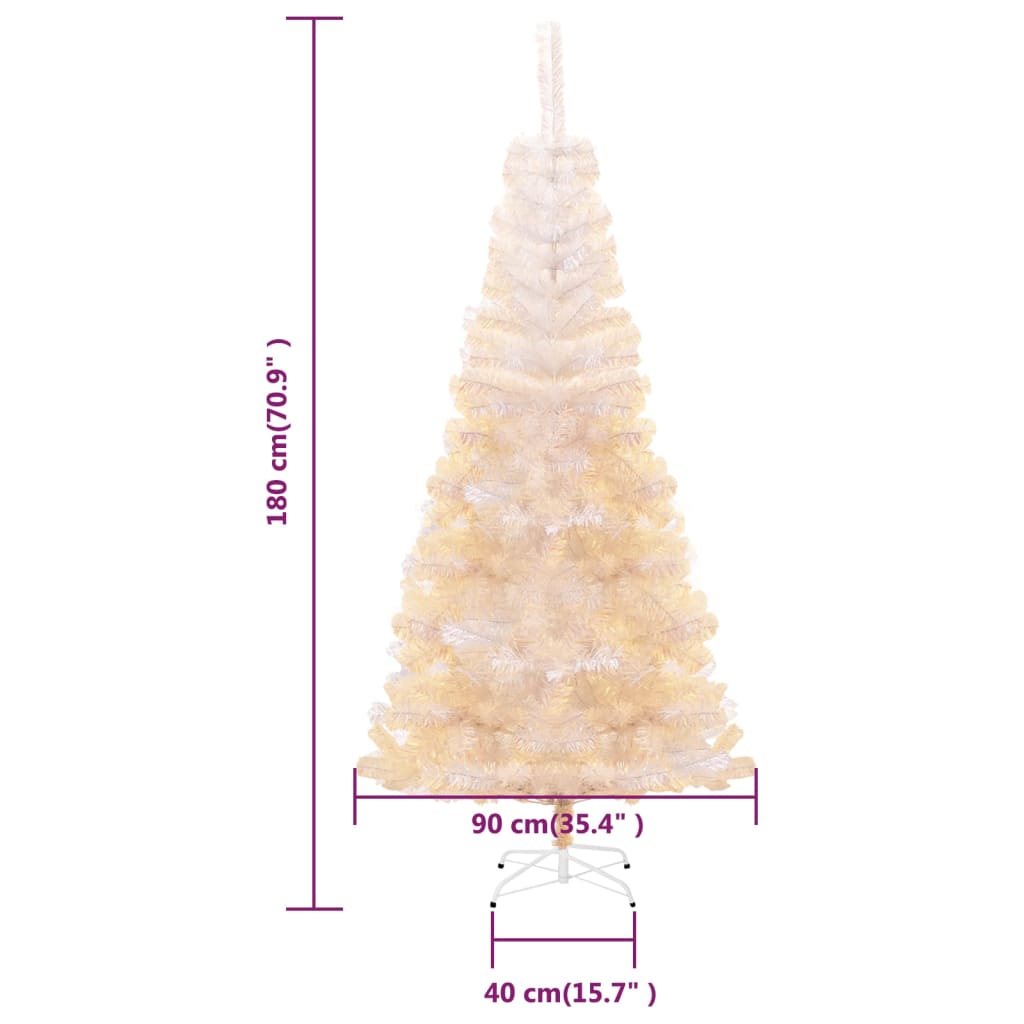 Künstlicher Weihnachtsbaum Schillernde Spitzen Weiß 180 cm PVC