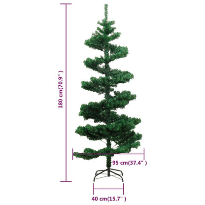 Spiral-Weihnachtsbaum mit Beleuchtung und Ständer Grün 180 cm