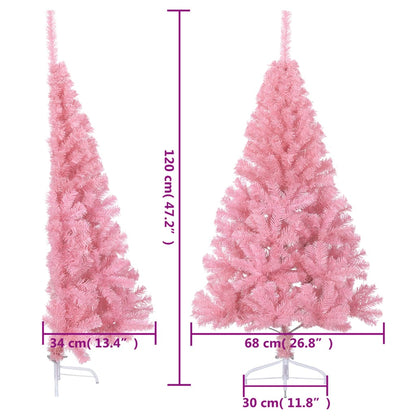 Künstlicher Halb-Weihnachtsbaum mit Ständer Rosa 120 cm PVC