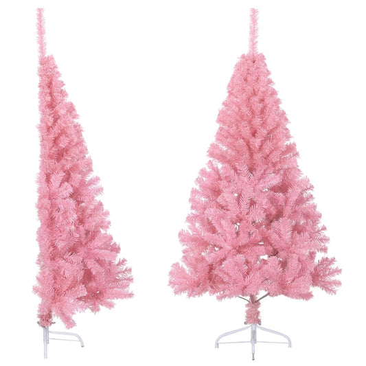 Künstlicher Halb-Weihnachtsbaum mit Ständer Rosa 150 cm PVC