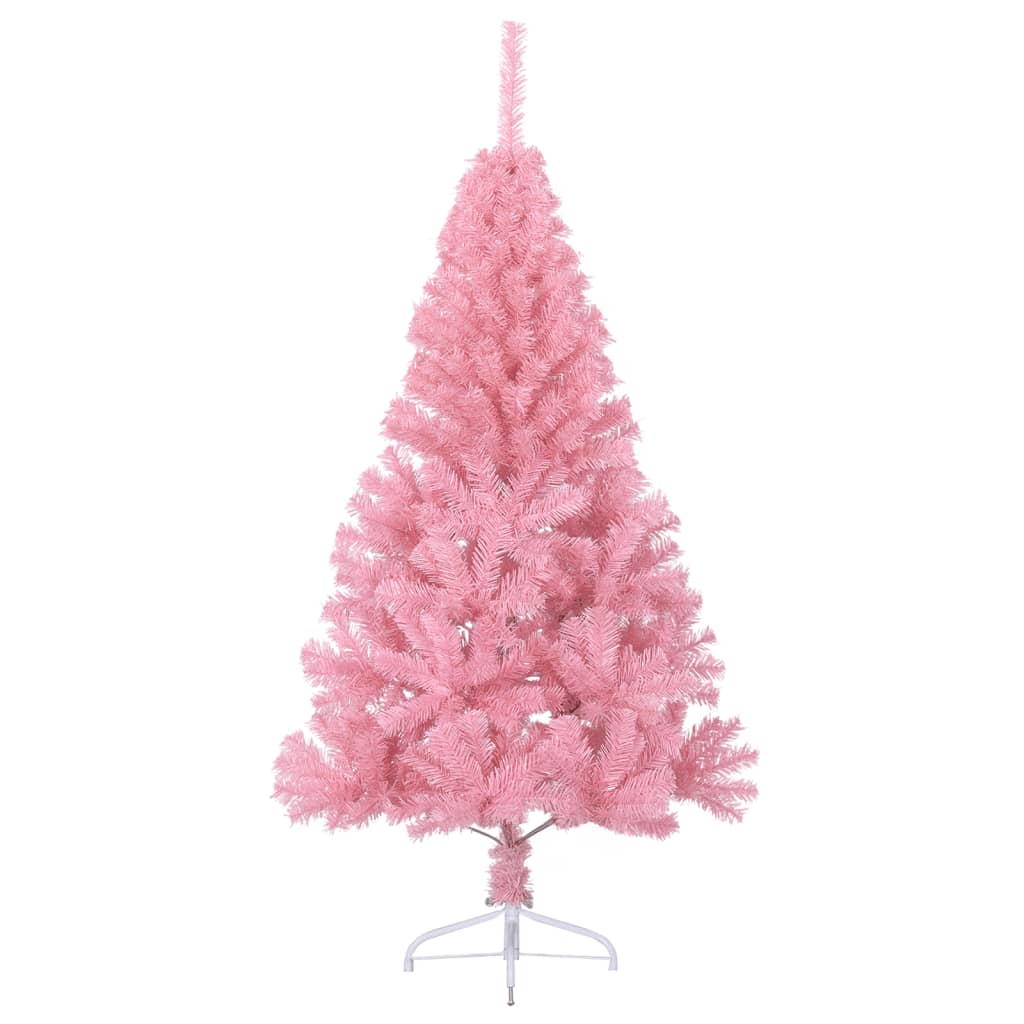 Künstlicher Halb-Weihnachtsbaum mit Ständer Rosa 150 cm PVC