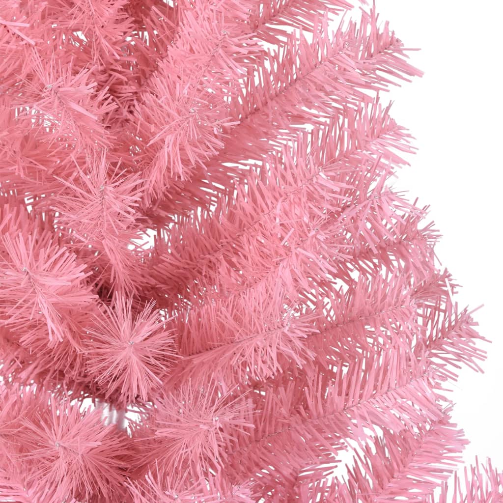 Künstlicher Halb-Weihnachtsbaum mit Ständer Rosa 150 cm PVC