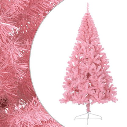 Künstlicher Halb-Weihnachtsbaum mit Ständer Rosa 180 cm PVC