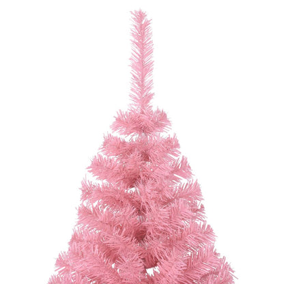 Künstlicher Halb-Weihnachtsbaum mit Ständer Rosa 180 cm PVC