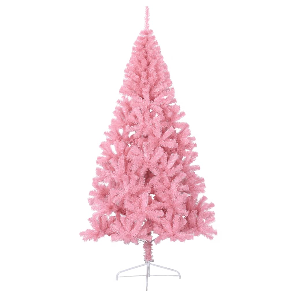 Künstlicher Halb-Weihnachtsbaum mit Ständer Rosa 210 cm PVC