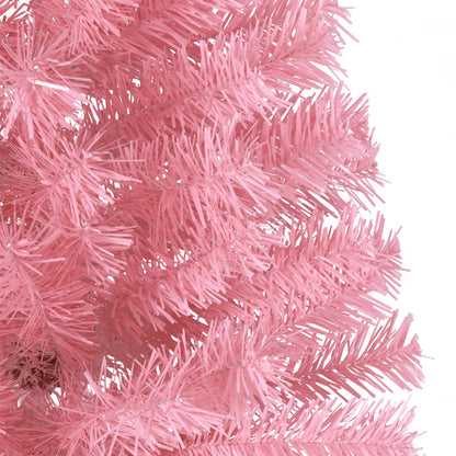 Künstlicher Halb-Weihnachtsbaum mit Ständer Rosa 210 cm PVC