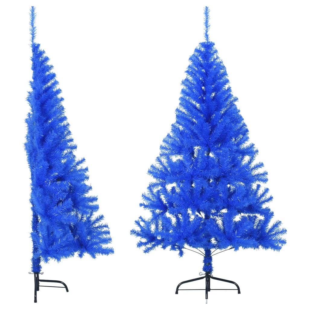 Künstlicher Halb-Weihnachtsbaum mit Ständer Blau 120 cm PVC