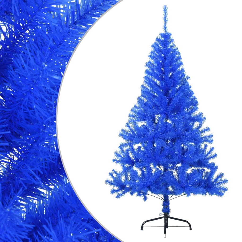 Künstlicher Halb-Weihnachtsbaum mit Ständer Blau 120 cm PVC