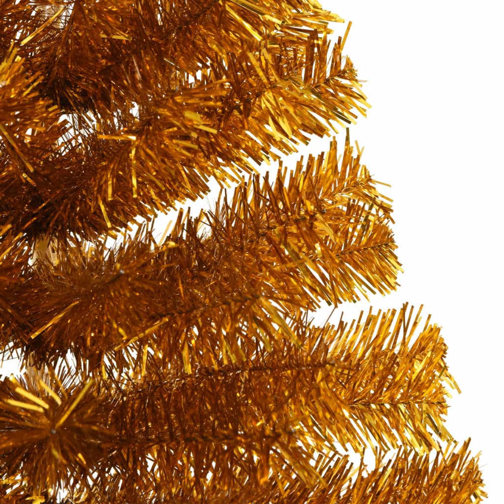 Künstlicher Halb-Weihnachtsbaum mit Ständer Gold 120 cm PET