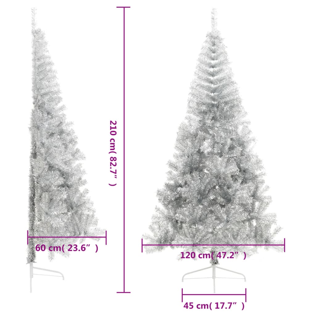 Künstlicher Weihnachtsbaum mit Ständer Silber 210 cm PET