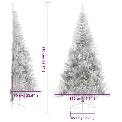 Künstlicher Weihnachtsbaum mit Ständer Silber 210 cm PET