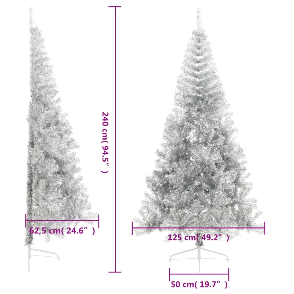 Künstlicher Weihnachtsbaum mit Ständer Silber 240 cm PET