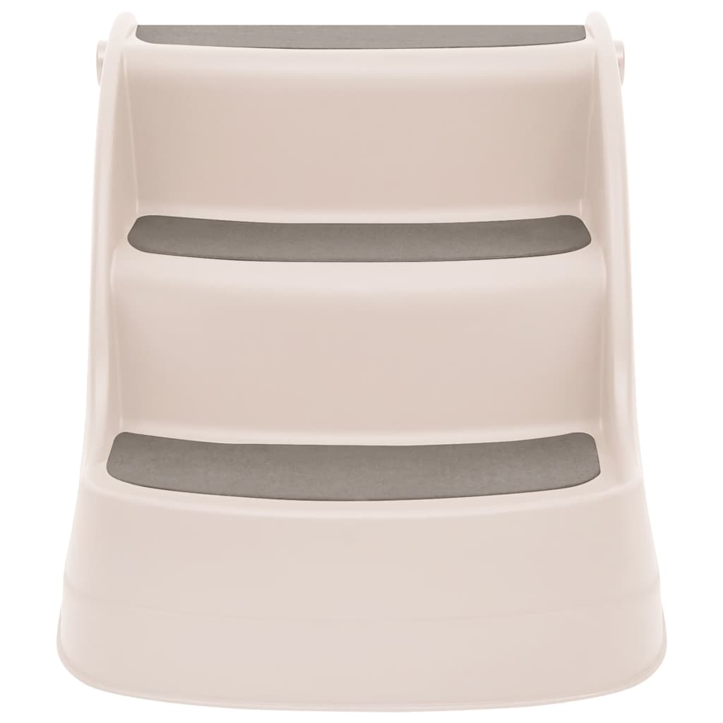 Hundetreppe mit 3 Stufen Klappbar Creme 50x38x38 cm Kunststoff