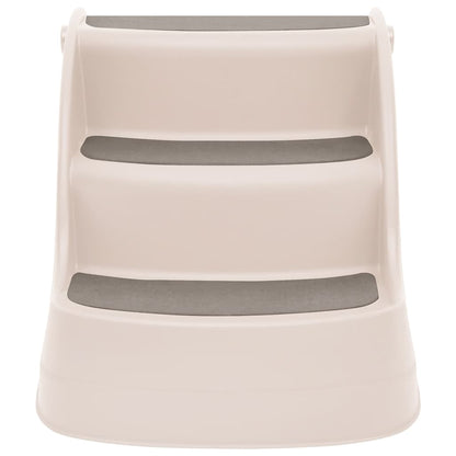 Hundetreppe mit 3 Stufen Klappbar Creme 50x38x38 cm Kunststoff