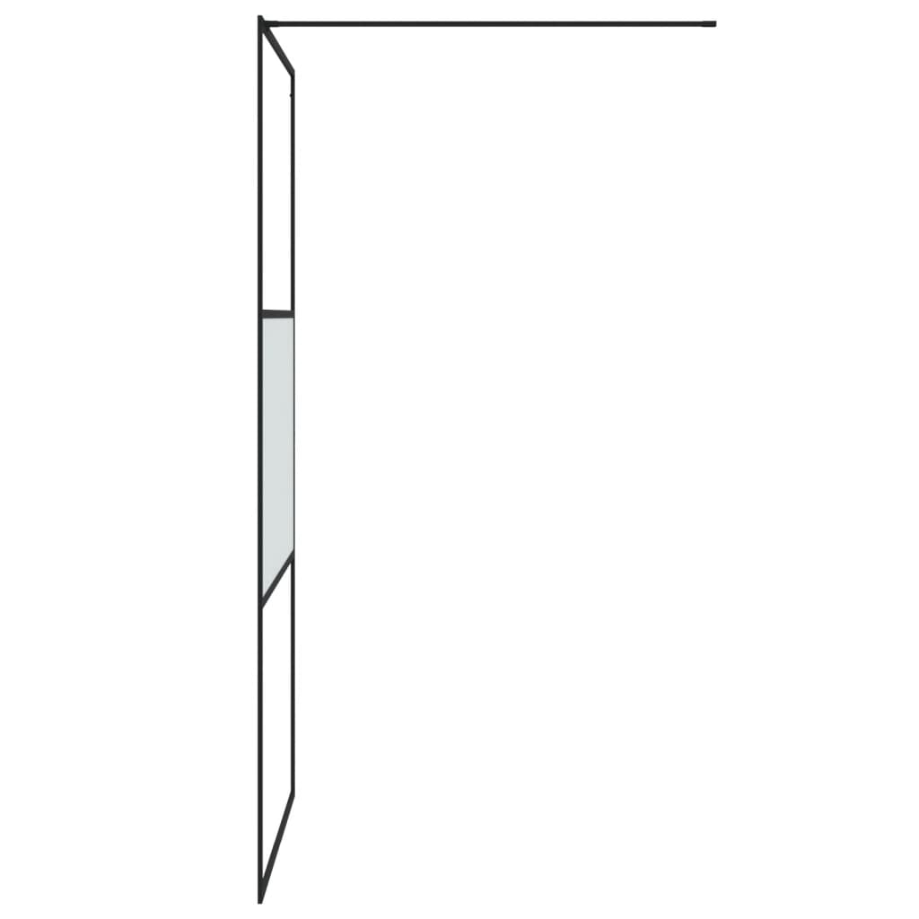 Duschwand für Begehbare Dusche Schwarz 100x195 cm Halbmatt ESG