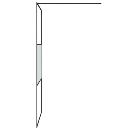 Duschwand für Begehbare Dusche Schwarz 100x195 cm Halbmatt ESG