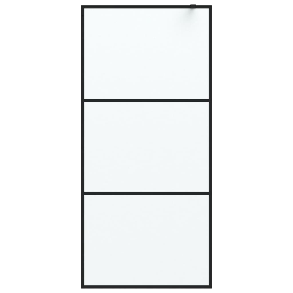 Duschwand für Begehbare Dusche Schwarz 90x195cm Matt ESG-Glas