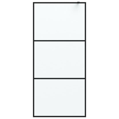 Duschwand für Begehbare Dusche Schwarz 90x195cm Matt ESG-Glas