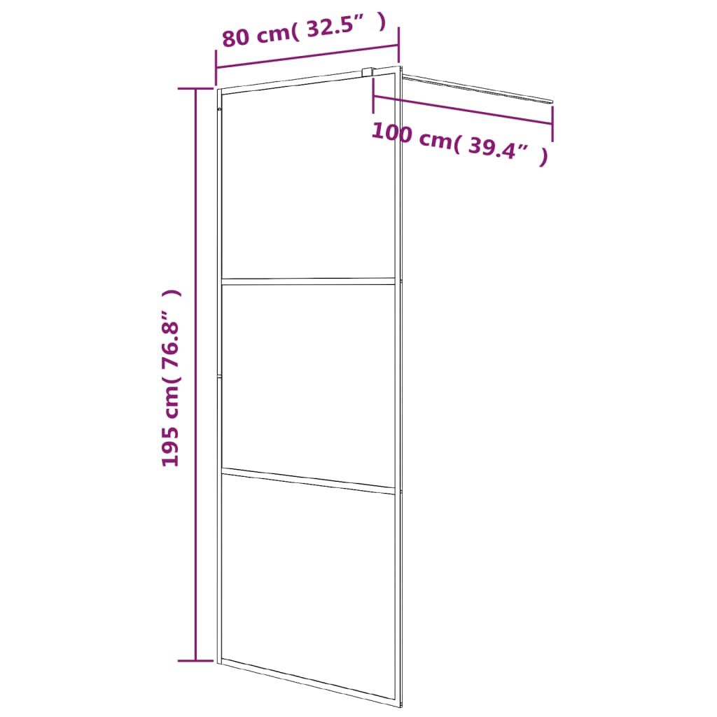 Duschwand für Begehbare Dusche Silbern 80x195 cm ESG-Klarglas