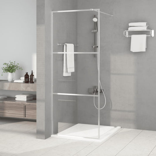 Duschwand für Begehbare Dusche Silbern 80x195 cm ESG-Klarglas