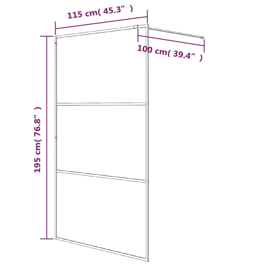 Duschwand für Begehbare Dusche Silbern 115x195 cm ESG-Klarglas