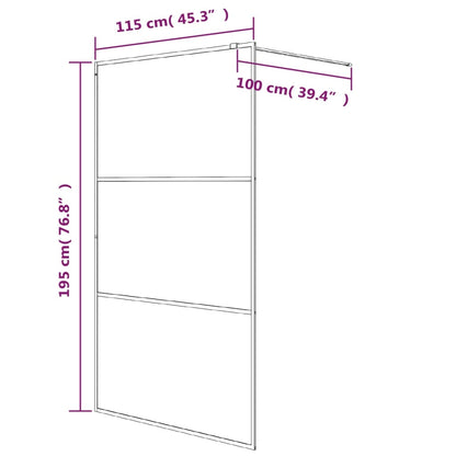 Duschwand für Begehbare Dusche Silbern 115x195 cm ESG-Klarglas