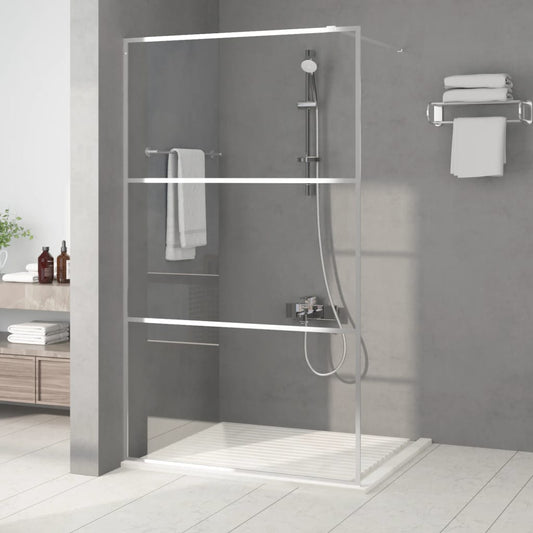 Duschwand für Begehbare Dusche Silbern 115x195 cm ESG-Klarglas