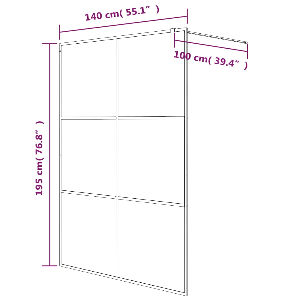 Duschwand für Begehbare Dusche Weiß 140x195 cm ESG-Klarglas