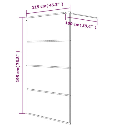 Duschwand für Begehbare Dusche Weiß 115x195 cm ESG-Klarglas