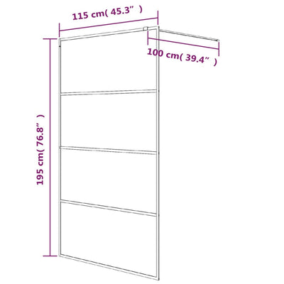 Duschwand für Begehbare Dusche Weiß 115x195 cm ESG-Klarglas